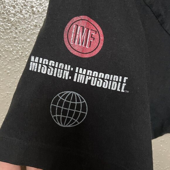 VTG Apple Expect The Impossible Mission Impossible Black T shirt Sz L - Picture 5 of 11